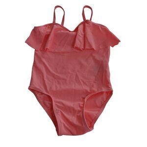 Old Navy Pink Ruffle One Piece Swimsuit Girls Size 4T Toddler Bathing Suit
